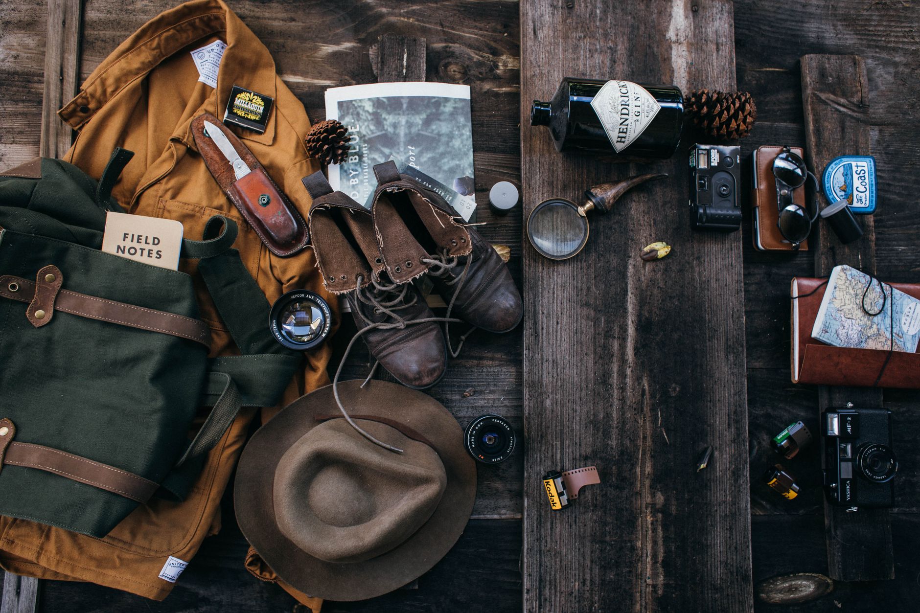 Arranged outdoor travel equipment and heavy jacket